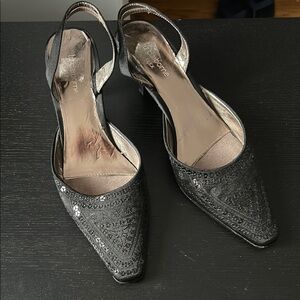 Liz Claiborne Black Slingback Heels with
 2 1/2 inch heel